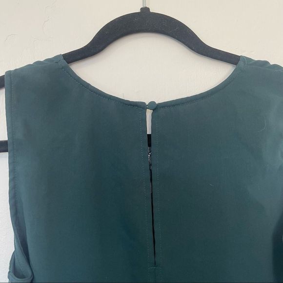 H&M Green/Teal Lace V-Neck Short Sleeve Casual Business Shirt Tank Top - Picture 11 of 14